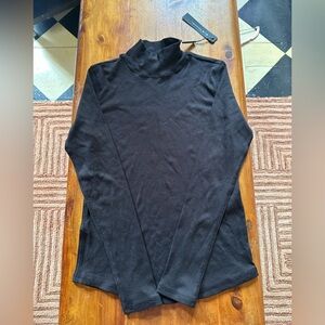 NWT Elie Tahari Black Ribbed Mockneck Sz S